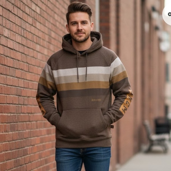 NWT Troll Co Men's Brown Striped Hoodie
Size XL - Picture 2 of 14